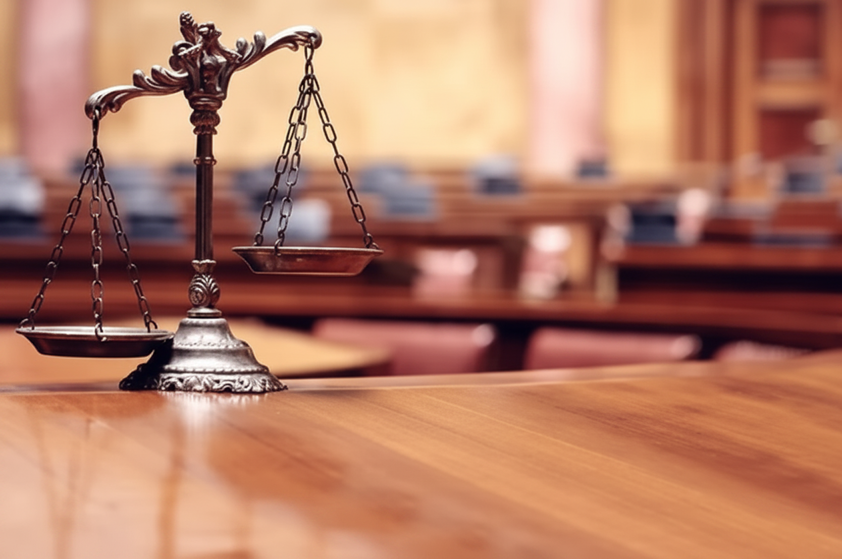 Une balance dans une cour de justice